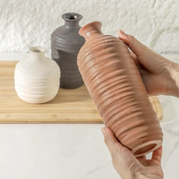 ceramic vase set of 3 neutral decorative vase for farmhouse