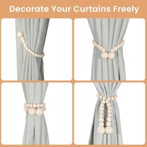 magnetic wood bead curtain tiebacks