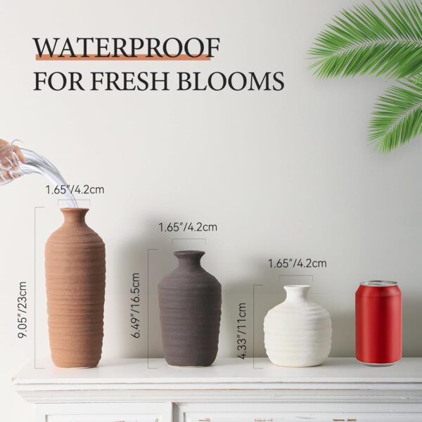 ceramic vase set of 3 neutral decorative vase for farmhouse