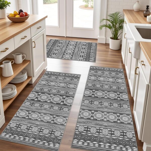 boho kitchen rugs sets 3 piece with runner floral kitchen floor mat