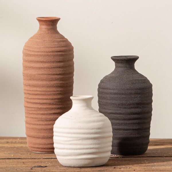 ceramic vase set of 3 neutral decorative vase for farmhouse