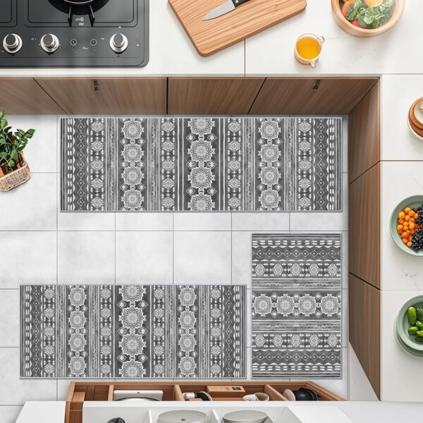 boho kitchen rugs sets 3 piece with runner floral kitchen floor mat